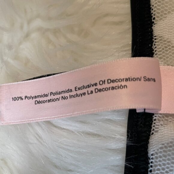 Victoria's Secret HipHugger White Chevron print black Piping trim Sheer Large - Picture 5 of 16